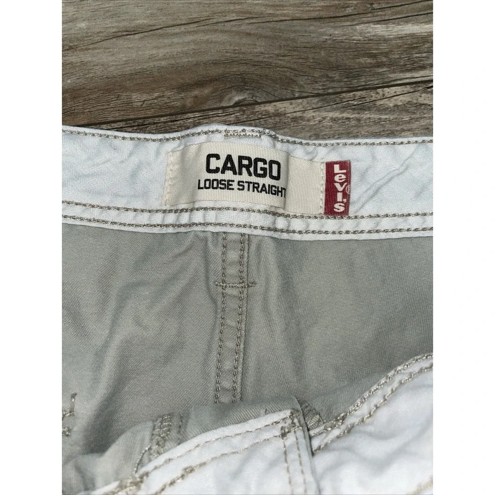 Levi's Cargo Pants Men's‎ 36X30 Ivory Loose Straight Fit Baggy Skater Y2K Cotton